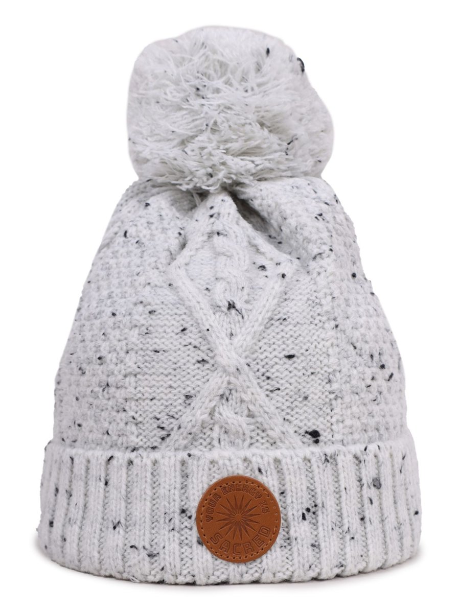 Czapka zimowa dziewczęca z naszywką szara 54-56 YOCLUB