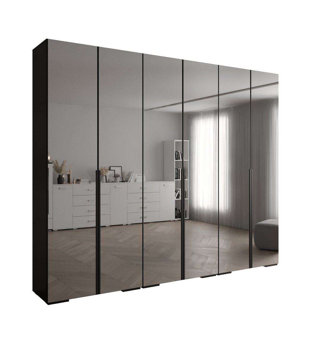 Szafa uchylna Garderoba lustro INOVA 1 300 gł. 47 czarny