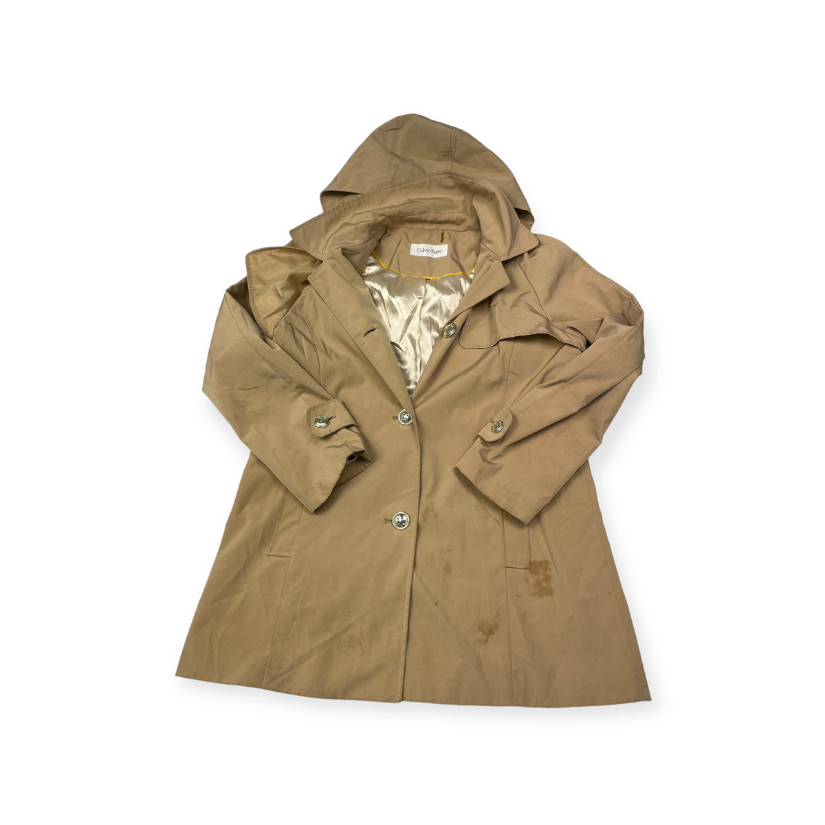 Elegancki płaszczyk damski z kapturem Calvin Klein L