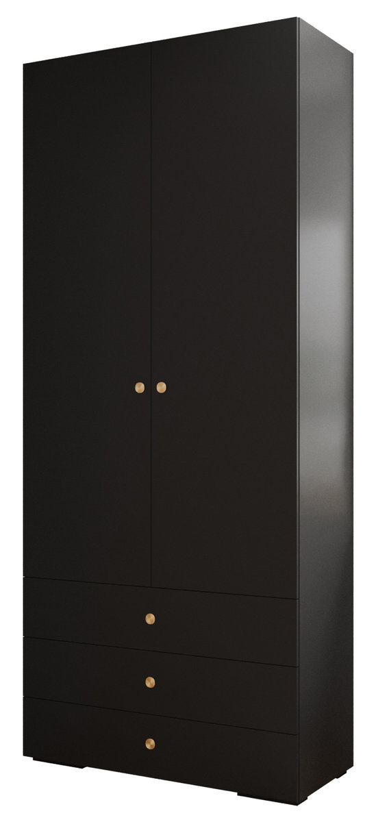 Szafa 2d3sz garderoba INOVA 2 100 gł. 47 czarny/złoty