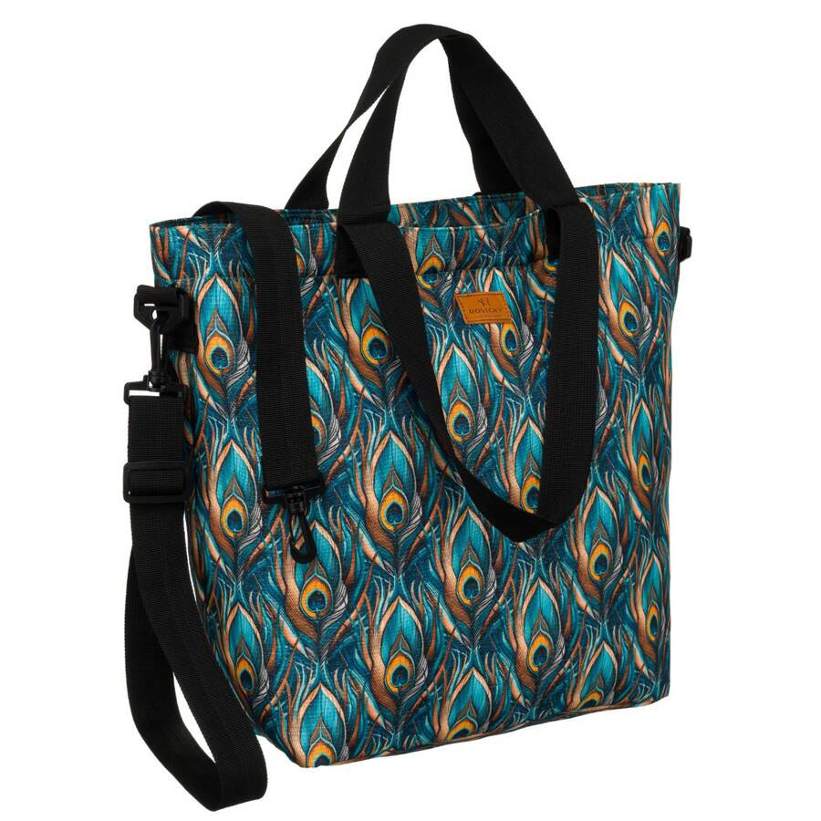 Casualowa torba shopper z zewnętrzną kieszonką - Rovicky