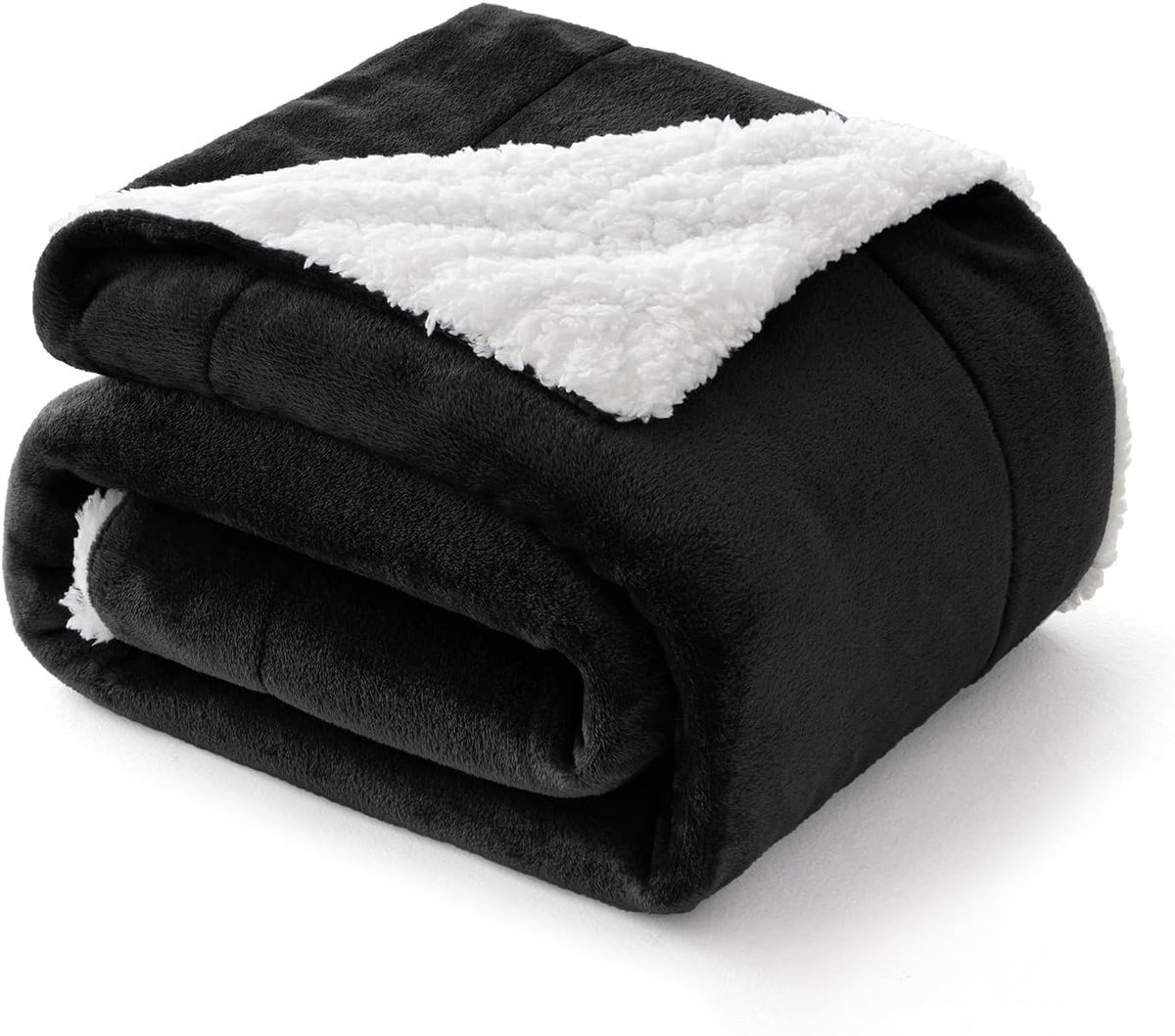 MIULEE Sherpa Fleece Koc Dwustronny Czarny 130x150 cm