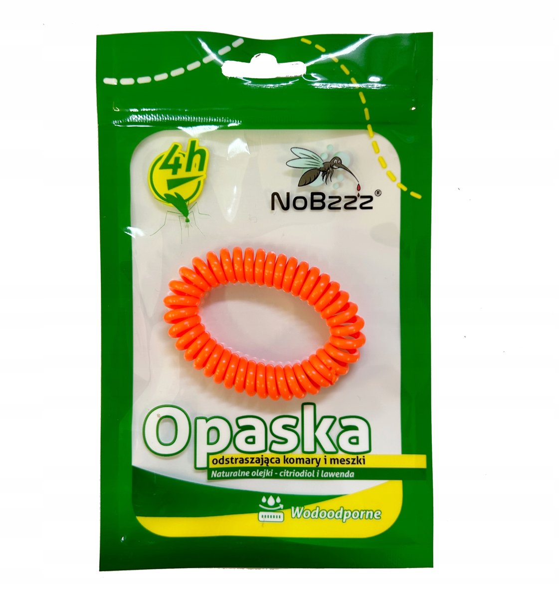 ...NoBzzz OPASKA NA KOMARY i MESZKI DLA DZIECI i DOROSŁYCH Sprężynka Pomarańcz