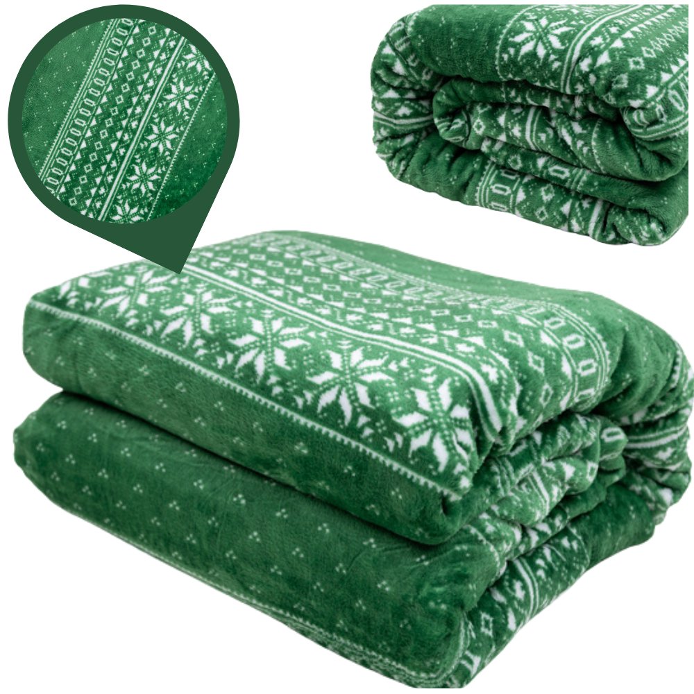 Koc Świąteczny Na Boże Narodzenie Święta Narzuta Wzory Prezent Miękki Pled