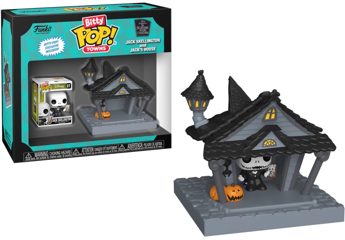 funko pop! nbx bitty pop town jack skellington and jack's house