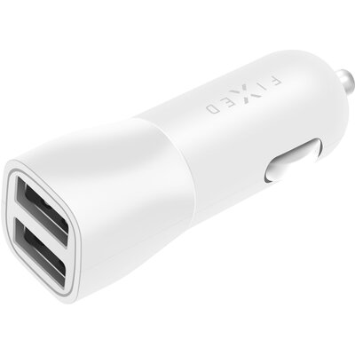 Zasilacz samochodowy FIXED 2xUSB 15W Smart Rapid Charge FIXCC15-2U-WH) Biały
