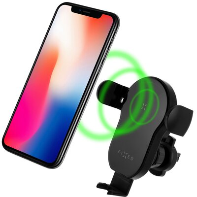 Uchwyt telefonu FIXED Matic s bezdrátovým nabíjením FIXMAT-BK) Czarny