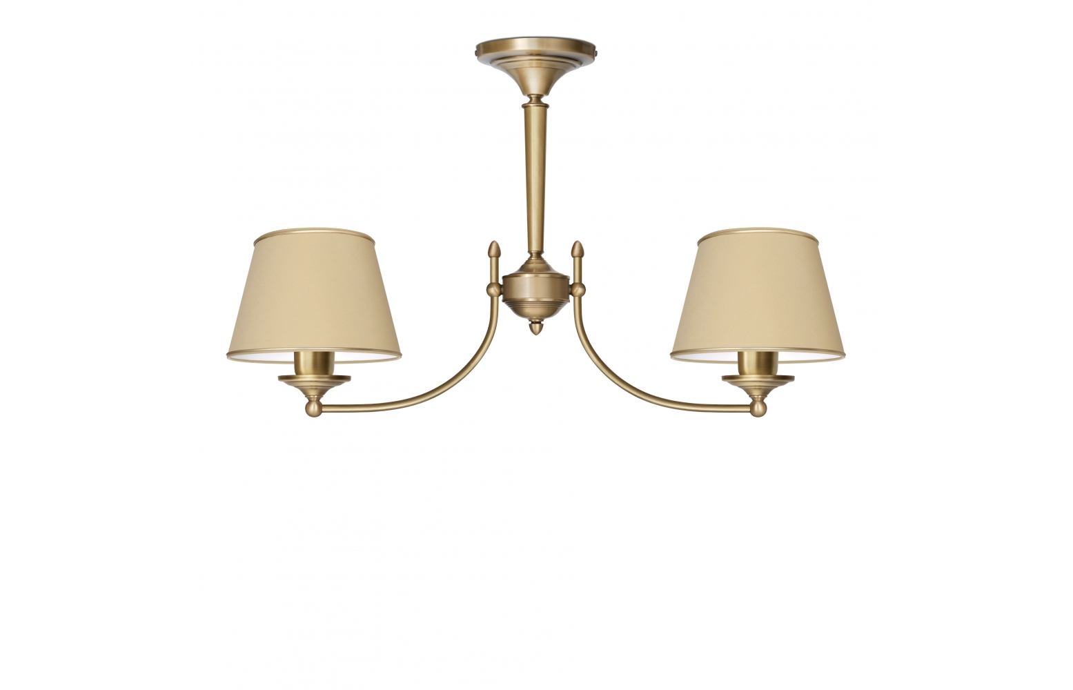 Lampa mosiężna z dwoma abażurami YA-S2AK