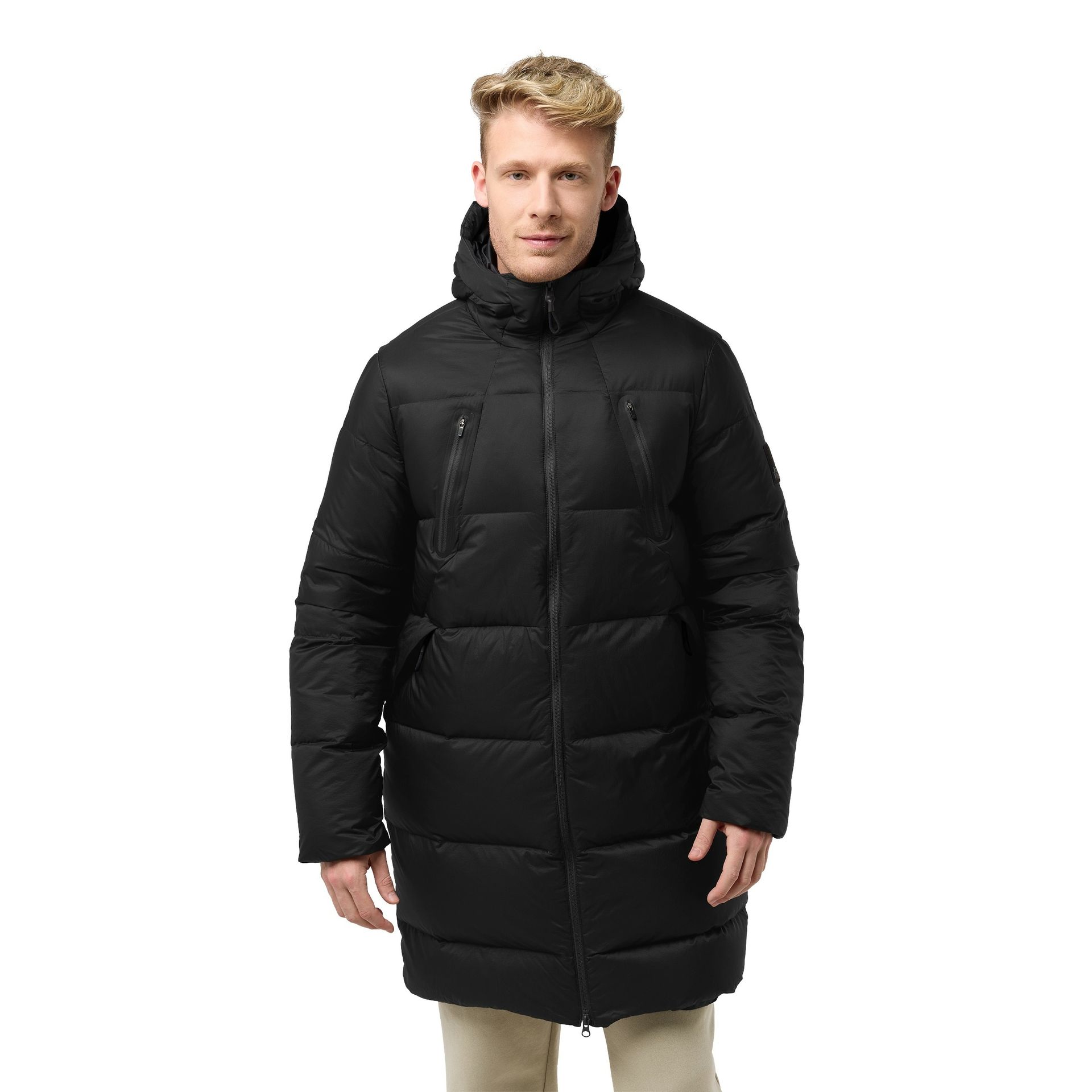 Męska parka puchowa Jack Wolfskin WANDERMOOD DOWN PARKA M granite black - M