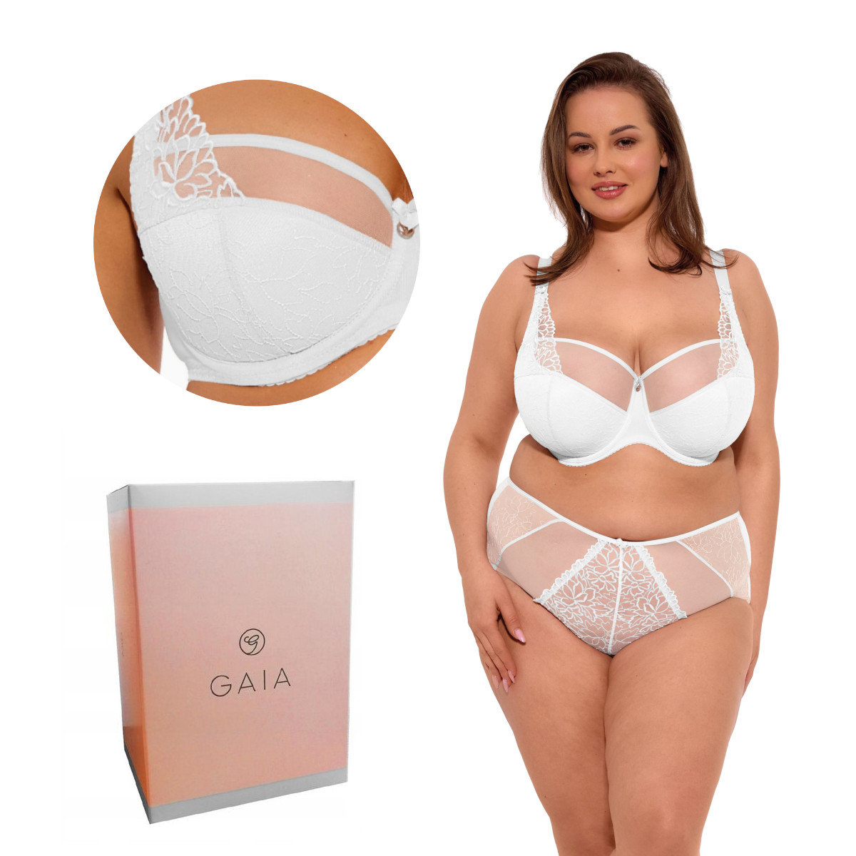 Biustonosz GAIA Semi-Soft Maja MAXI 1300 półusztywniany biały  95H