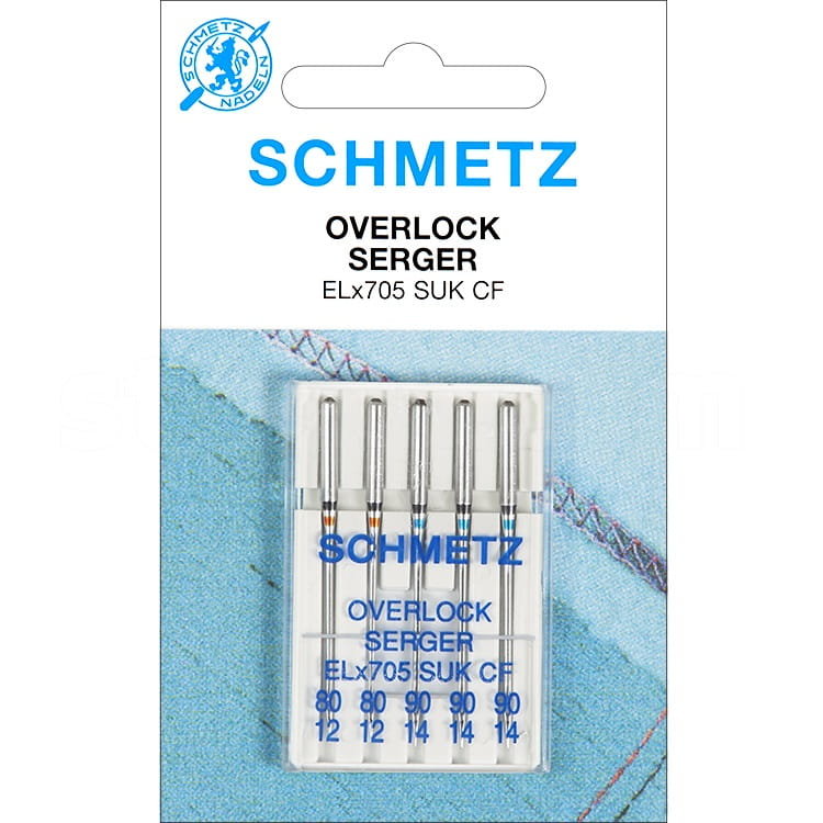 Igły półpłaskie Schmetz ELx705 SUK CF VZS do coverloków domowych MIX 2x80, 3x90