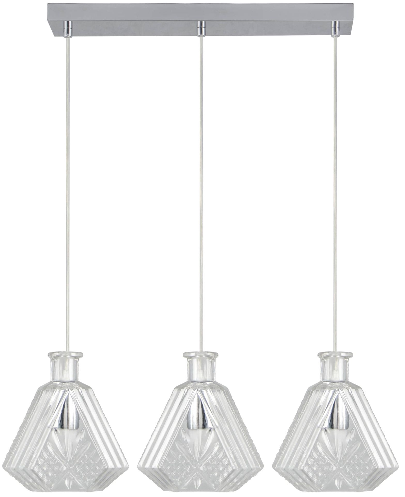Lampa wisząca z trzema regulowanymi zwisami 6743/3C 8C z serii EGER