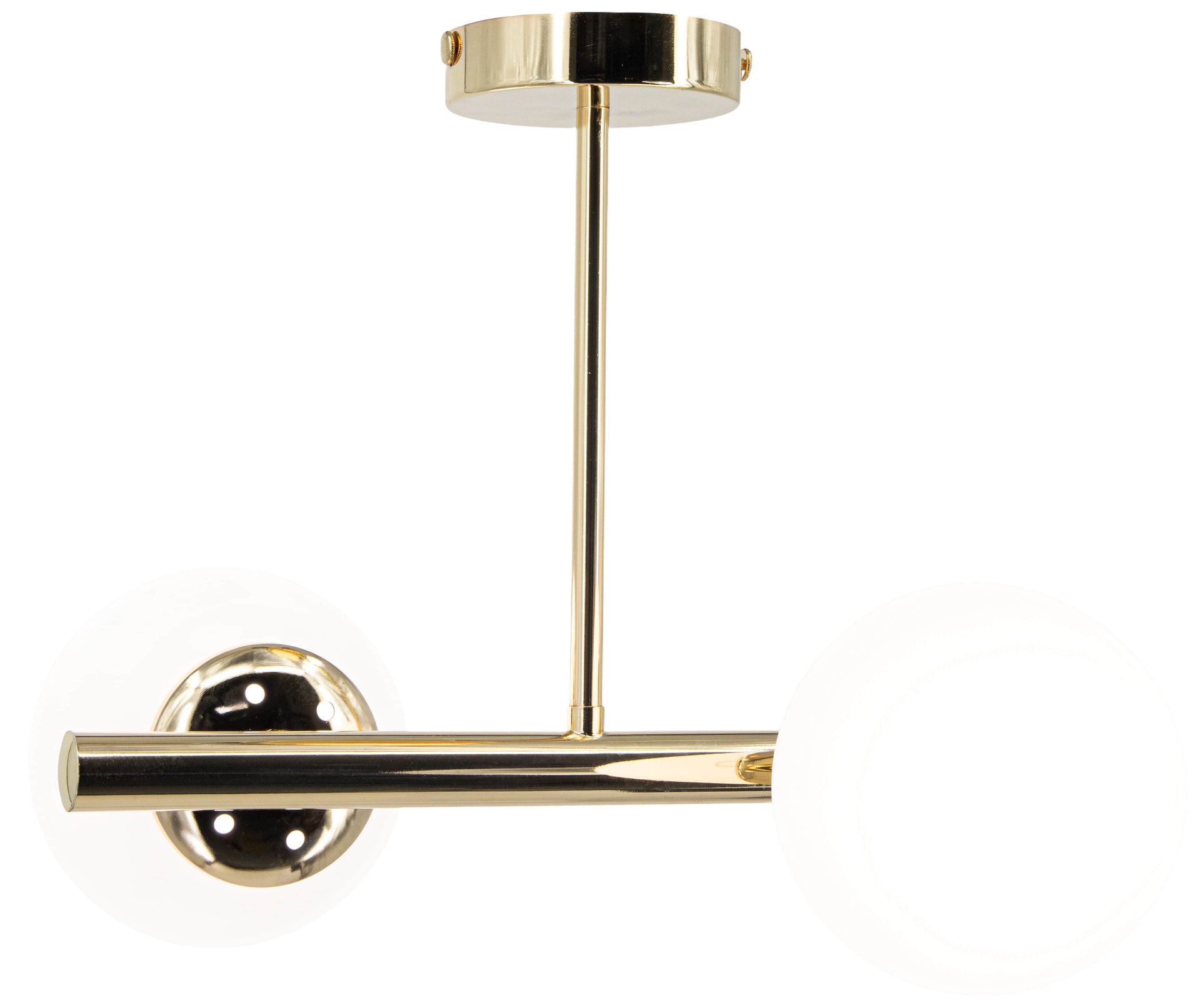 Złota, minimalistyczna lampa sufitowa 3010/2 TR z serii OTIS
