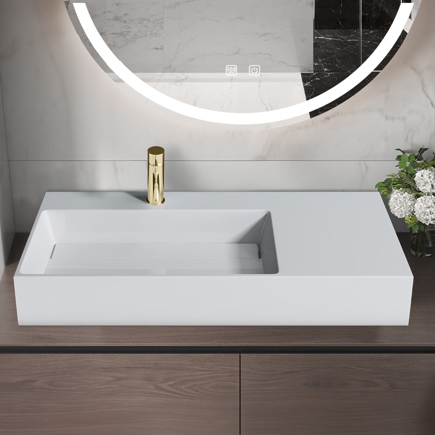 Rea Umywalka konglomeratowa Archi 90 CM biały