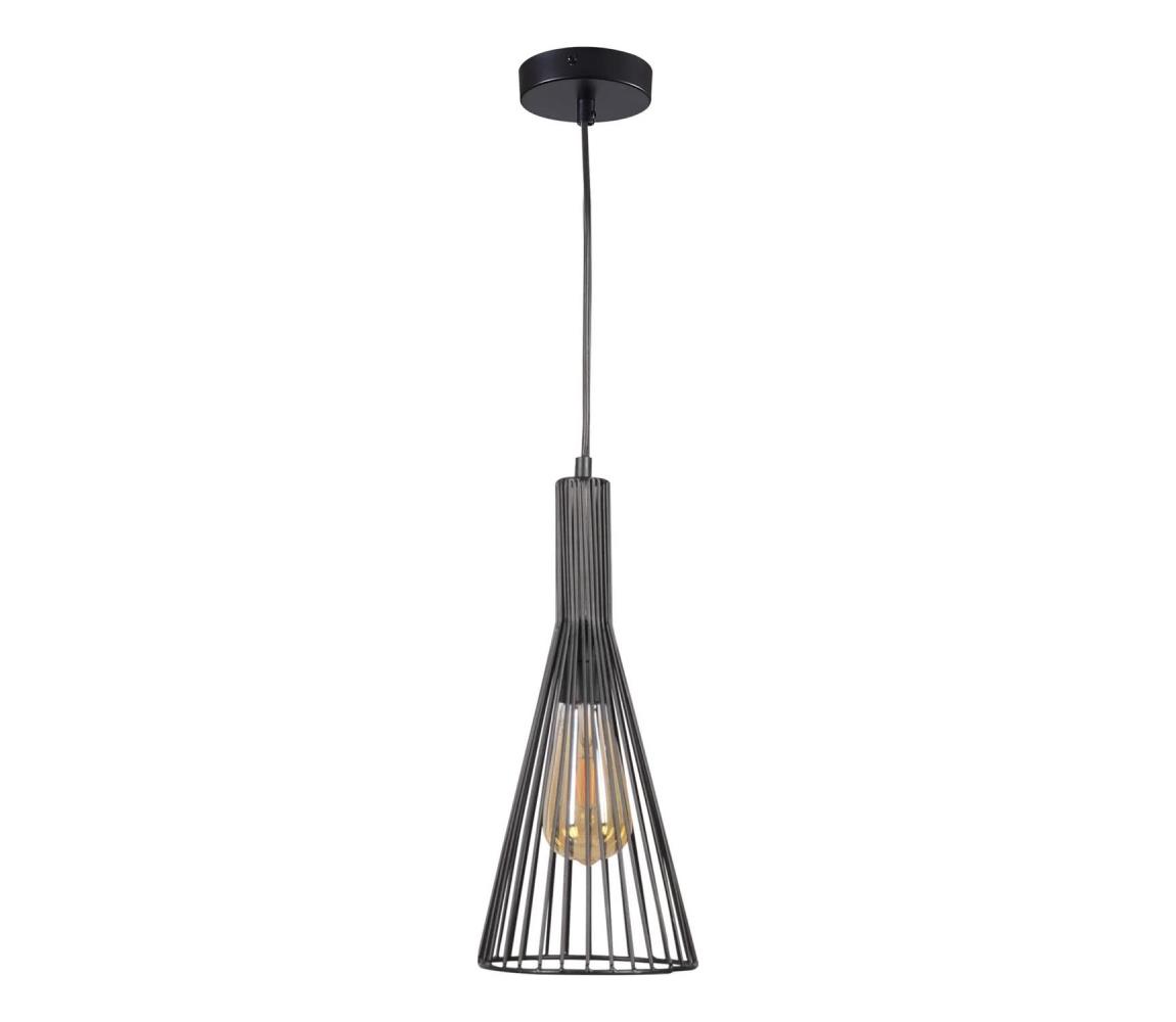 Żyrandol na lince TIANA 1xE27/20W/230V śr. 15,5 cm czarny