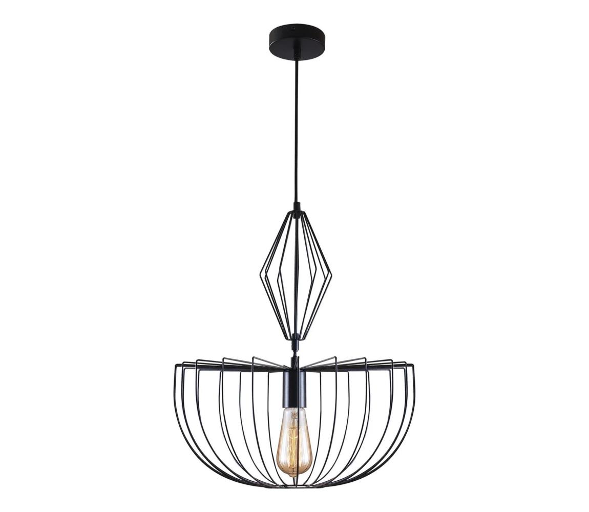 Żyrandol na lince JASMINA 1xE27/20W/230V śr. 40 cm czarny