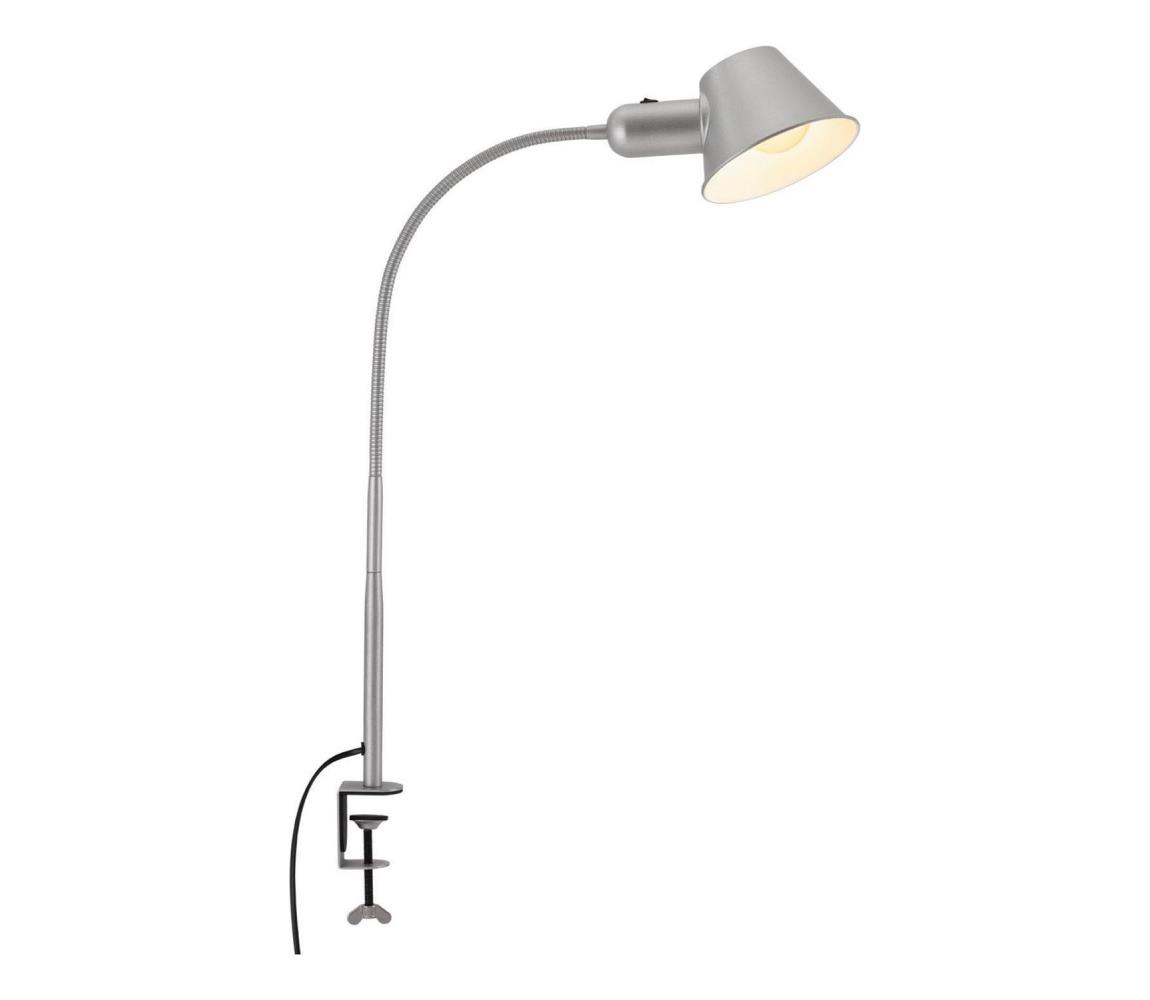 Brilo - Elastyczny Lampa stołowa z klipsem 1xE27/10W/230V srebrny