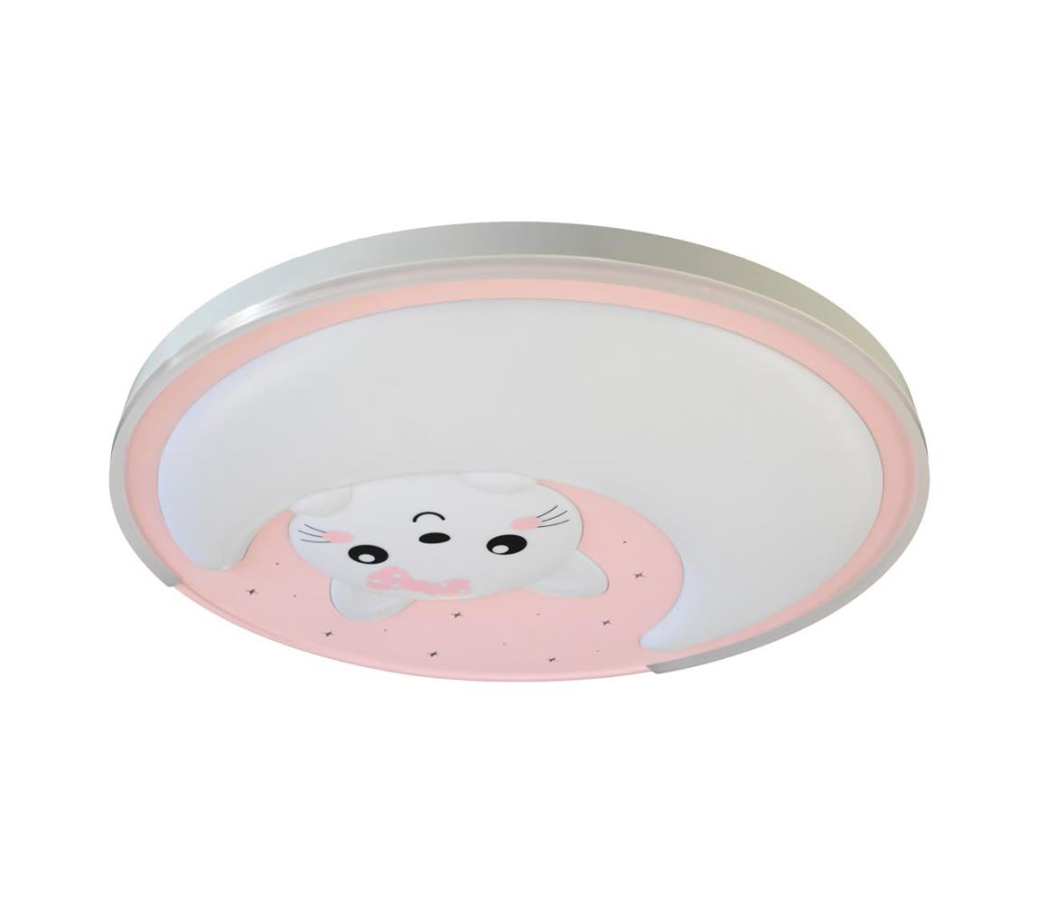 LED Plafon dziecięcy MOONCAT LED/34W/230V różowy