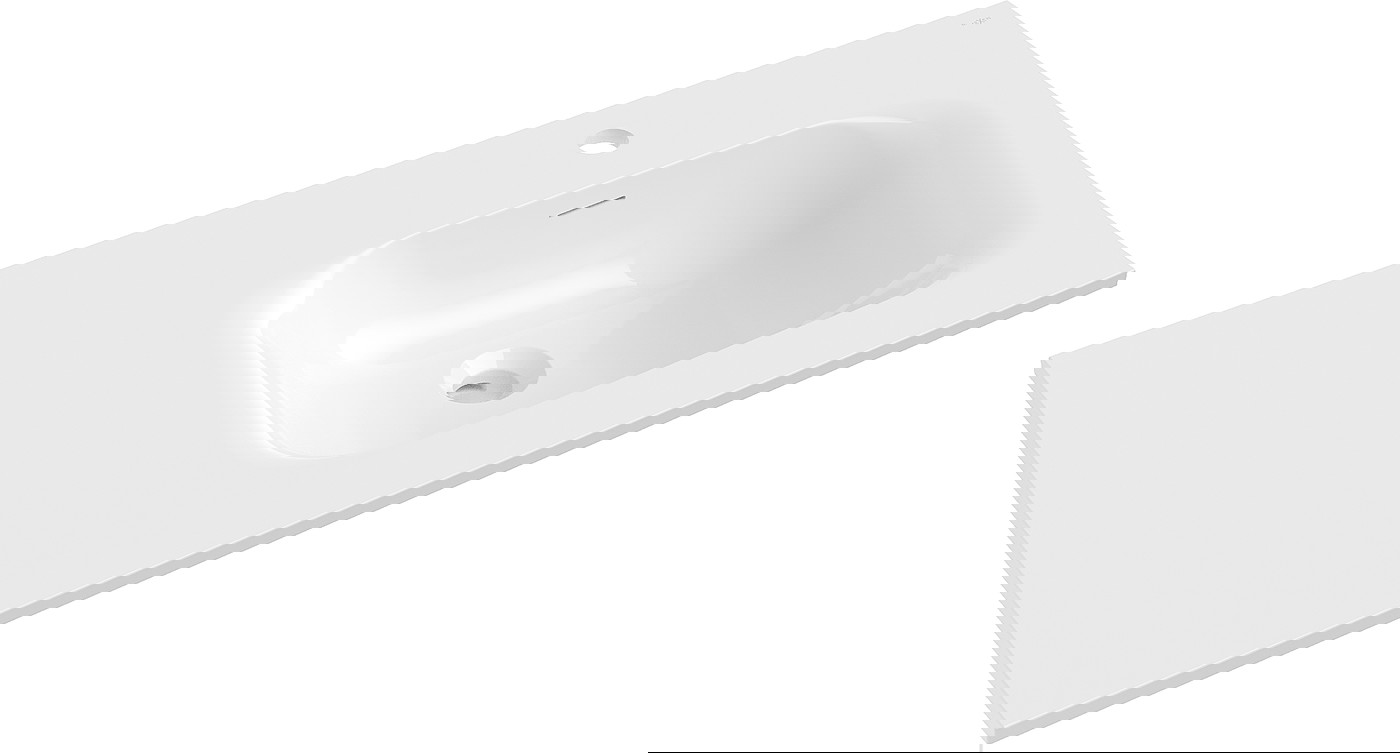 Mexen Vela umywalka wpuszczana w blat prawa 91 x 46,5 cm, biała połysk - 25239000P