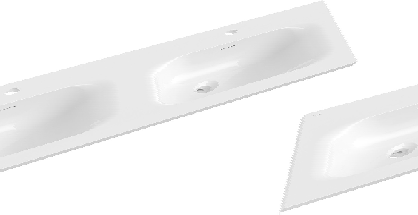Mexen Vela umywalka wpuszczana w blat podwójna 121 x 46,5 cm, biała połysk - 25231200D