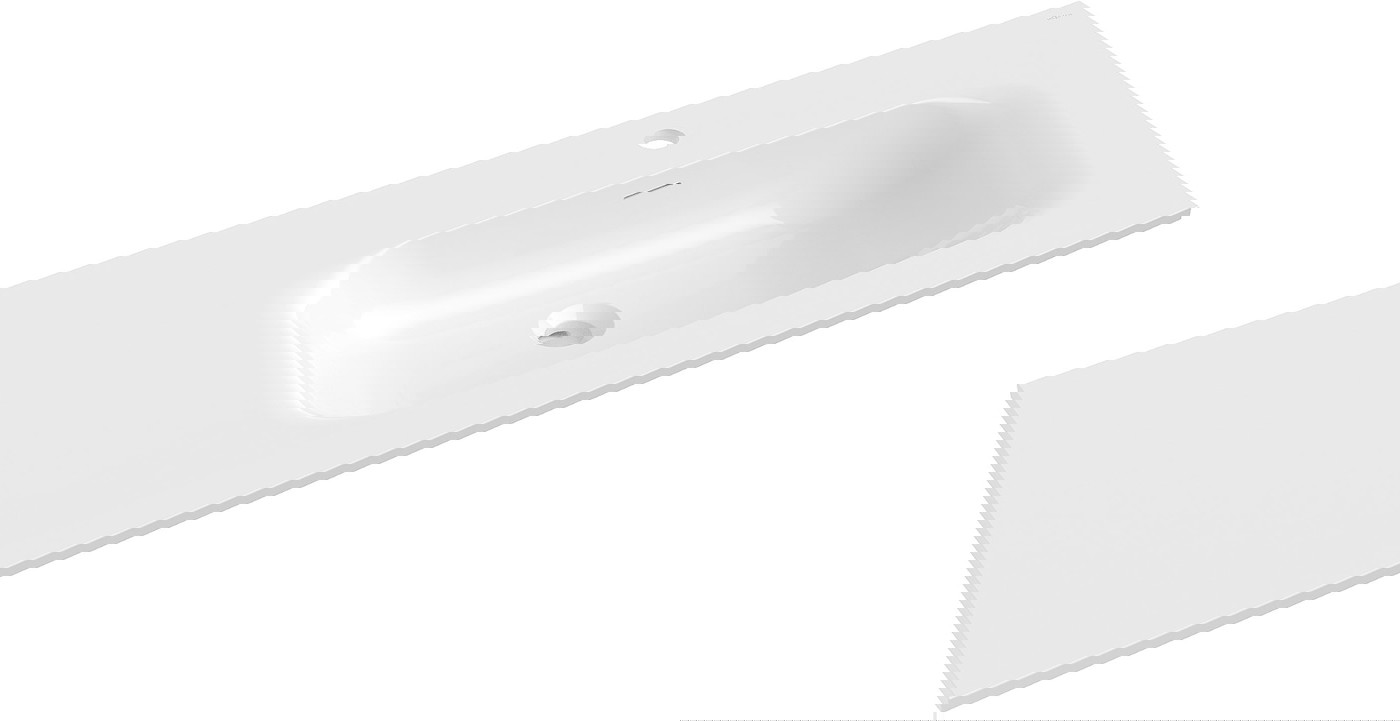 Mexen Vela umywalka wpuszczana w blat prawa 121 x 46,5 cm, biała połysk - 25231200P
