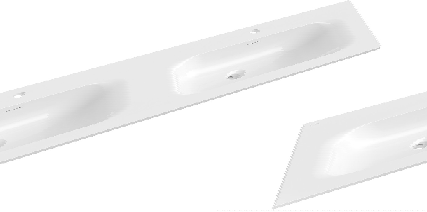 Mexen Vela umywalka wpuszczana w blat podwójna 161 x 46,5 cm, biała połysk - 25231600D