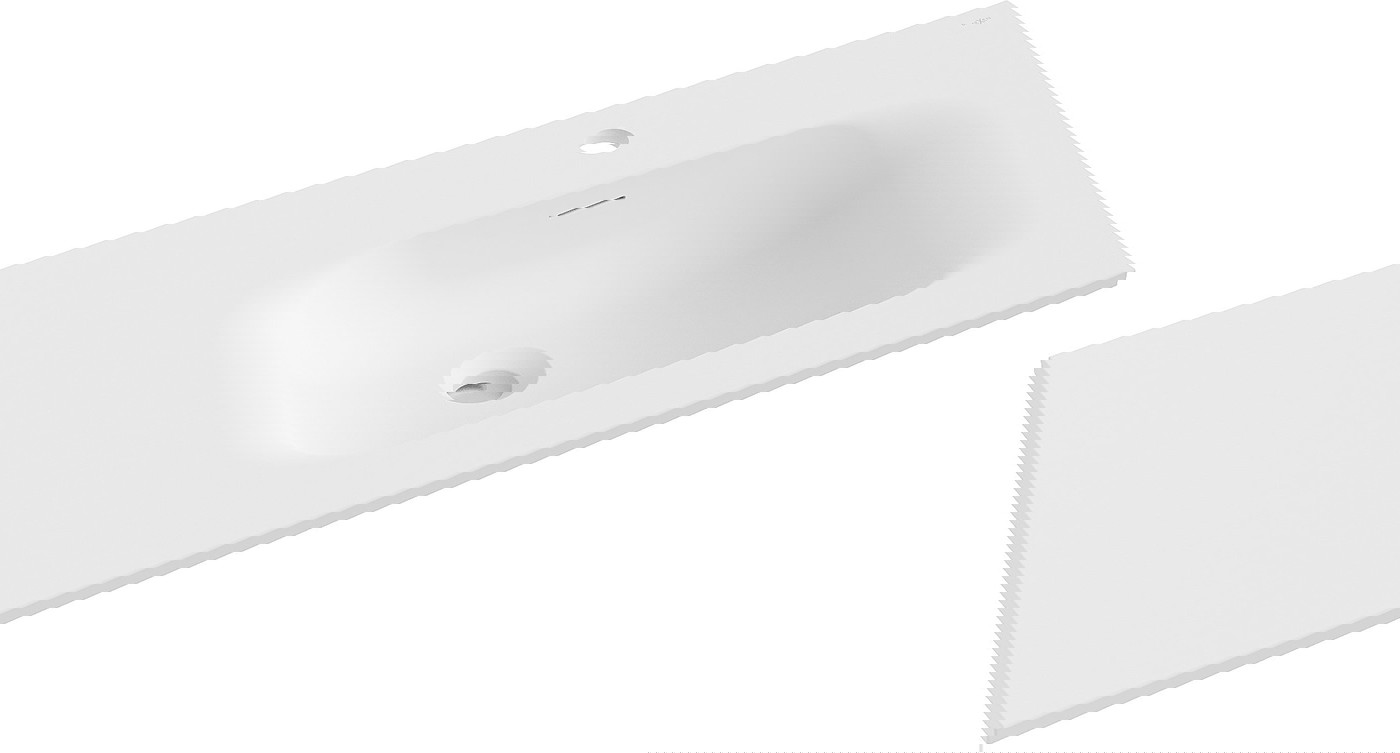 Mexen Vela umywalka wpuszczana w blat prawa 91 x 46,5 cm, biała mat - 25239001P