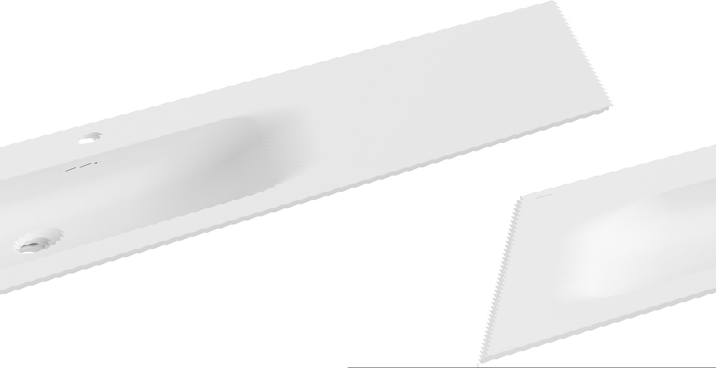 Mexen Vela umywalka wpuszczana w blat lewa 121 x 46,5 cm, biała mat - 25231201L