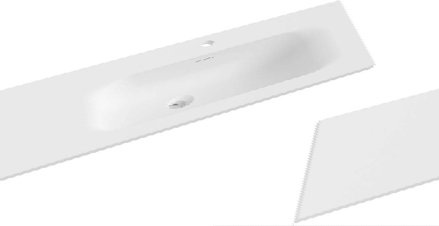 Mexen Vela umywalka wpuszczana w blat prawa 121 x 46,5 cm, biała mat - 25231201P