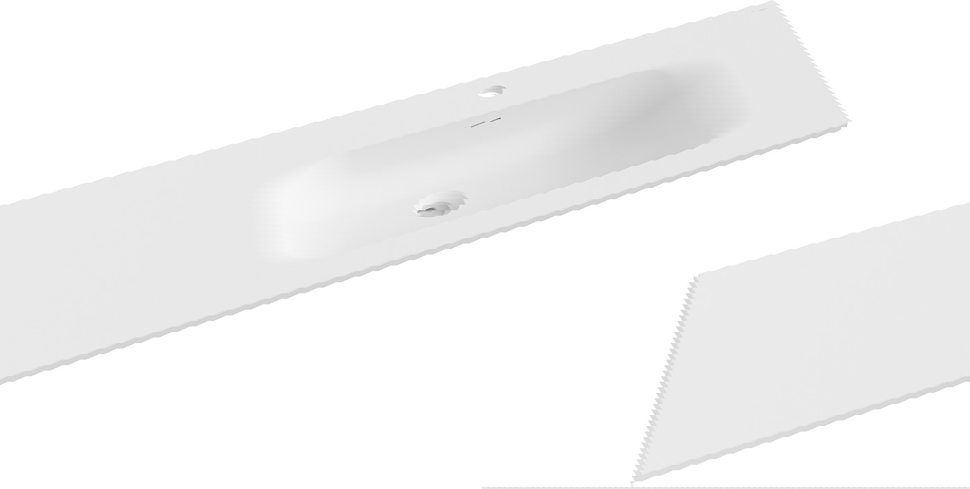 Mexen Vela umywalka wpuszczana w blat prawa 141 x 46,5 cm, biała mat - 25231401P