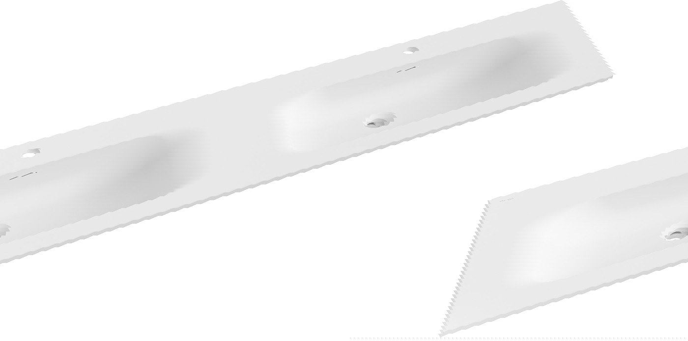 Mexen Vela umywalka wpuszczana w blat podwójna 161 x 46,5 cm, biała mat - 25231601D