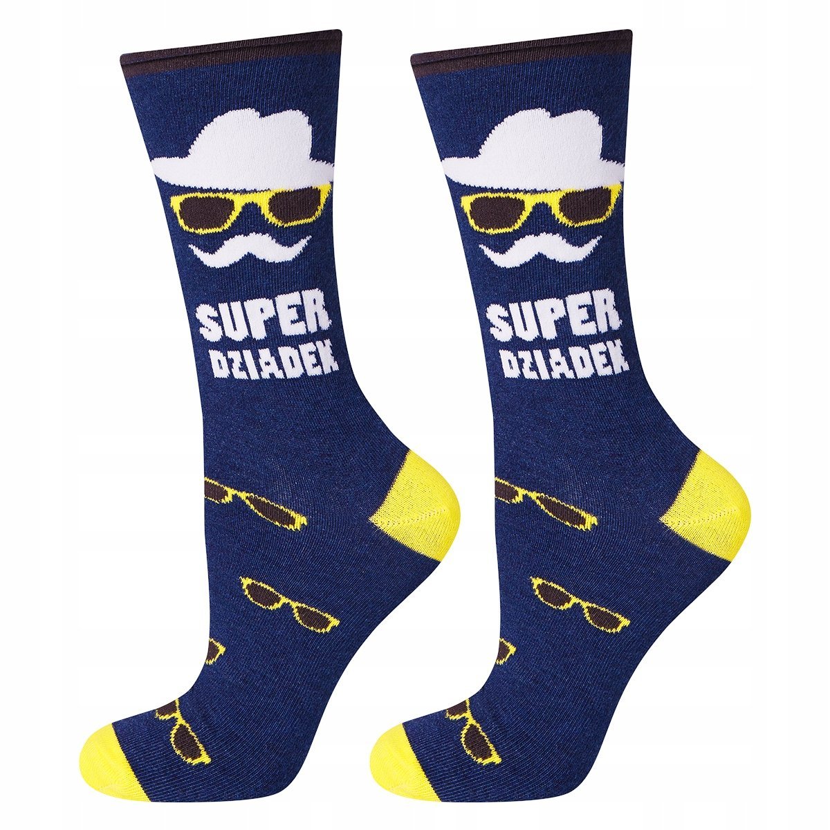 Skarpetki męskie kolorowe SOXO GOOD STUFF bawełniane z napisami na prezent dla dziadka - 40–45