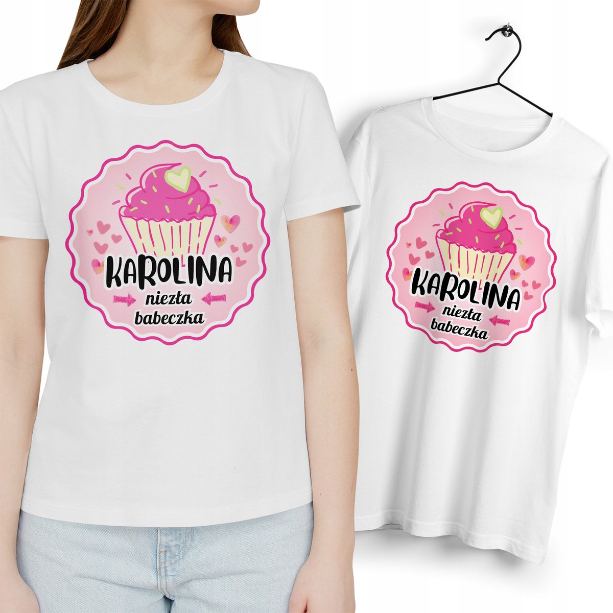 Dla Karoliny T-Shirt koszulka biała Na Prezent z Dowolnym Nadrukiem