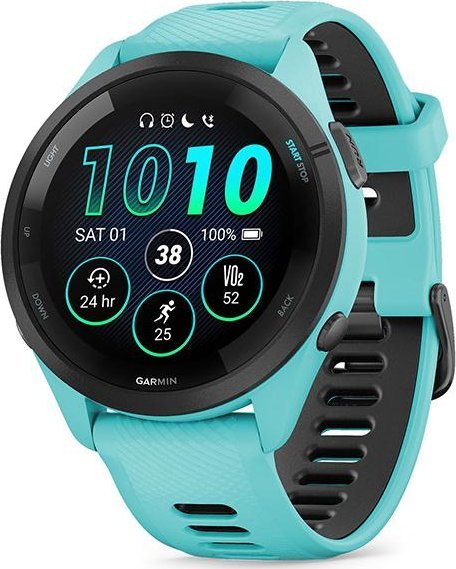 Garmin Forerunner 265 Black Bezel with Aqua Case Błękitno-czarny