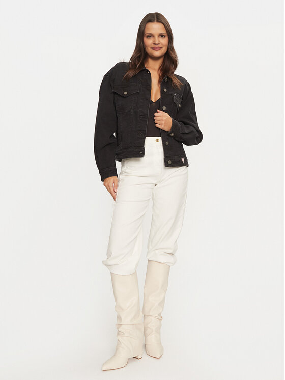 Guess Kurtka jeansowa W4BN56 D5E83 Czarny Relaxed Fit