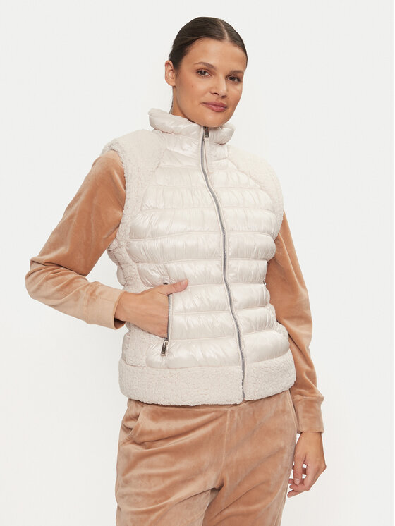 DKNY Kamizelka DP4V3163 Écru Regular Fit