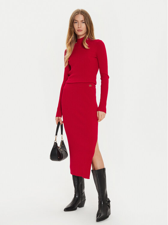 TWINSET Spódnica ołówkowa 242TT3026 Czerwony Slim Fit