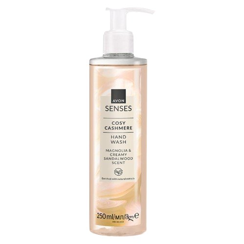 AVON, Senses Cosy Cashmere Mydło w płynie - Magnolia i Drzewo sandałowe, 250ml