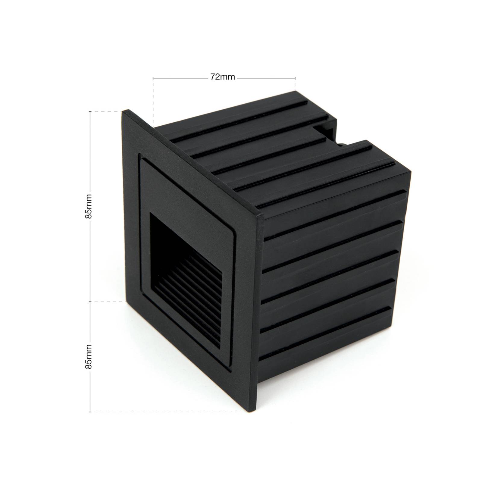 ORION Oprawa wpuszczana ścienna LED Loro, czarna, szerokość 8,5 cm, aluminium