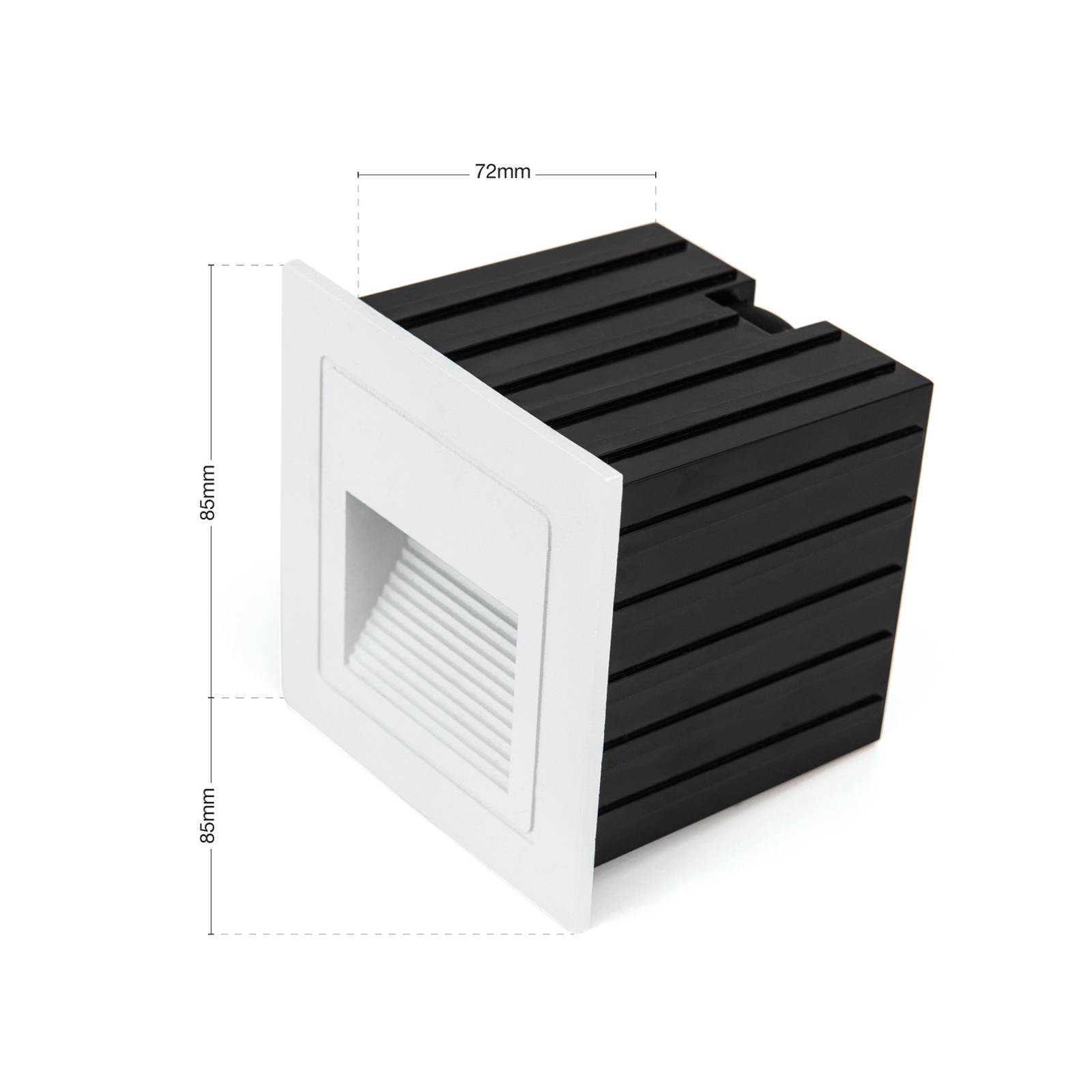 ORION Oprawa wpuszczana ścienna LED Loro, biała, szerokość 8,5 cm, aluminium