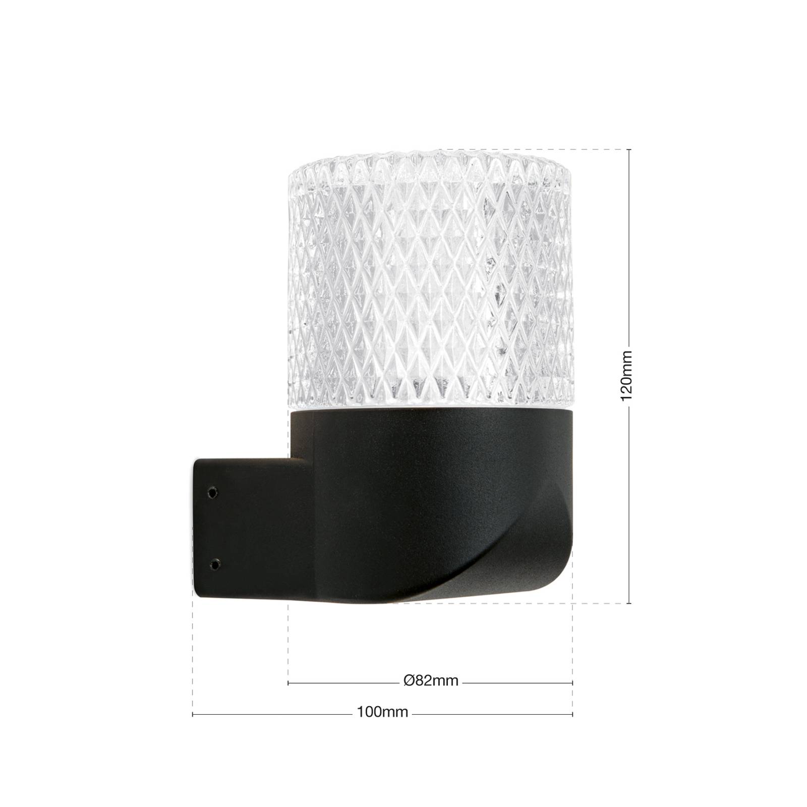ORION Kinkiet zewnętrzny LED Mondo, czarny, wysokość 12 cm, aluminium