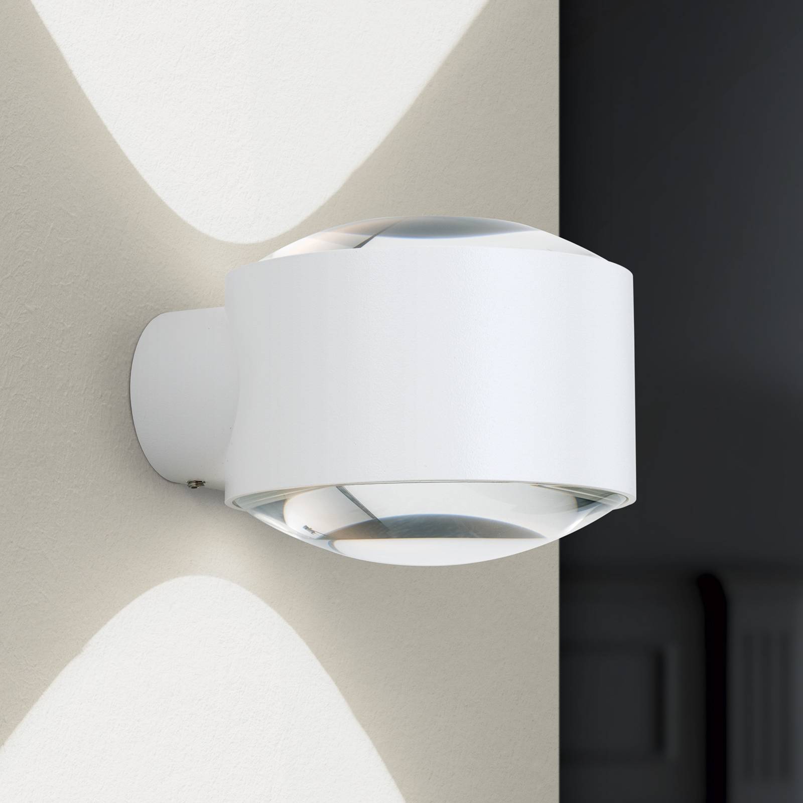 ORION Kinkiet zewnętrzny Tatra LED, biały, Ø 10,2 cm, aluminium, góra/dół