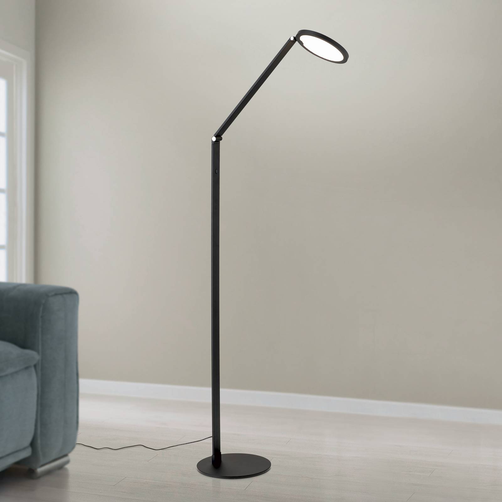 ORION Lampa stojąca LED Fati, wysokość 136 cm, czarny, aluminium, ściemniany