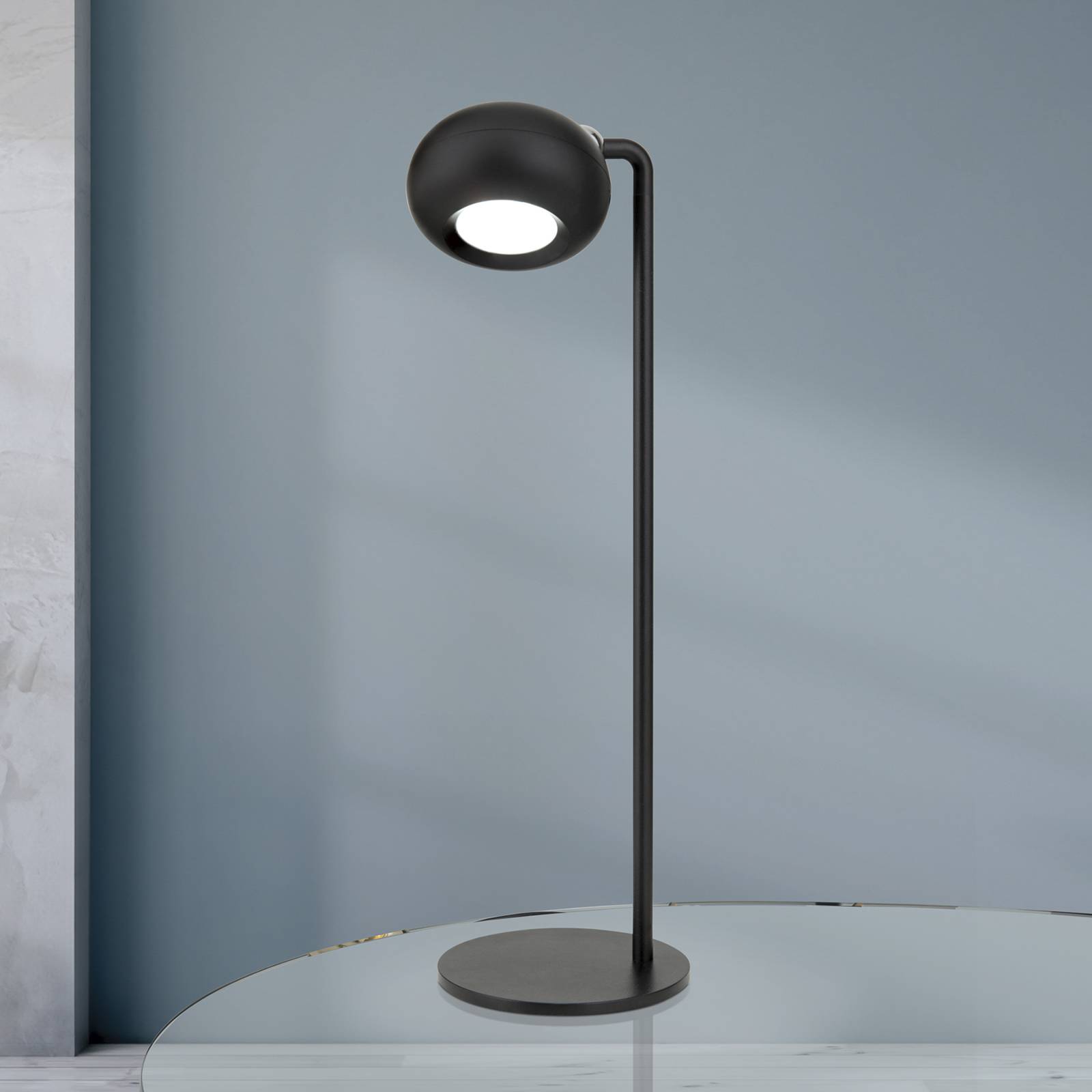 ORION Akumulatorowa lampa stołowa LED Kerby, czarna, wysokość 40 cm,