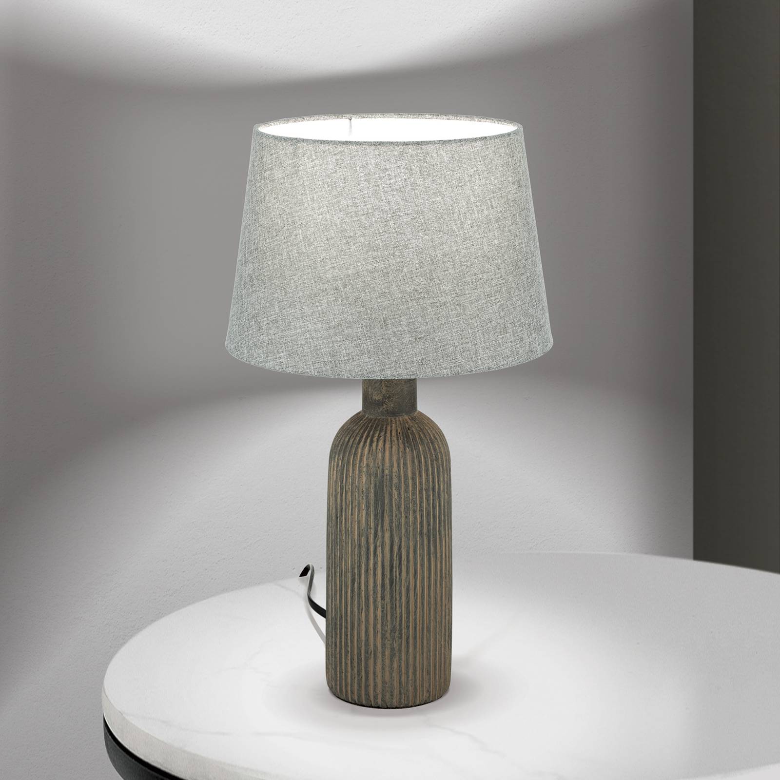 ORION Lampa stołowa Orchid, brązowy/szary, wysokość 53,5 cm, ceramika/len