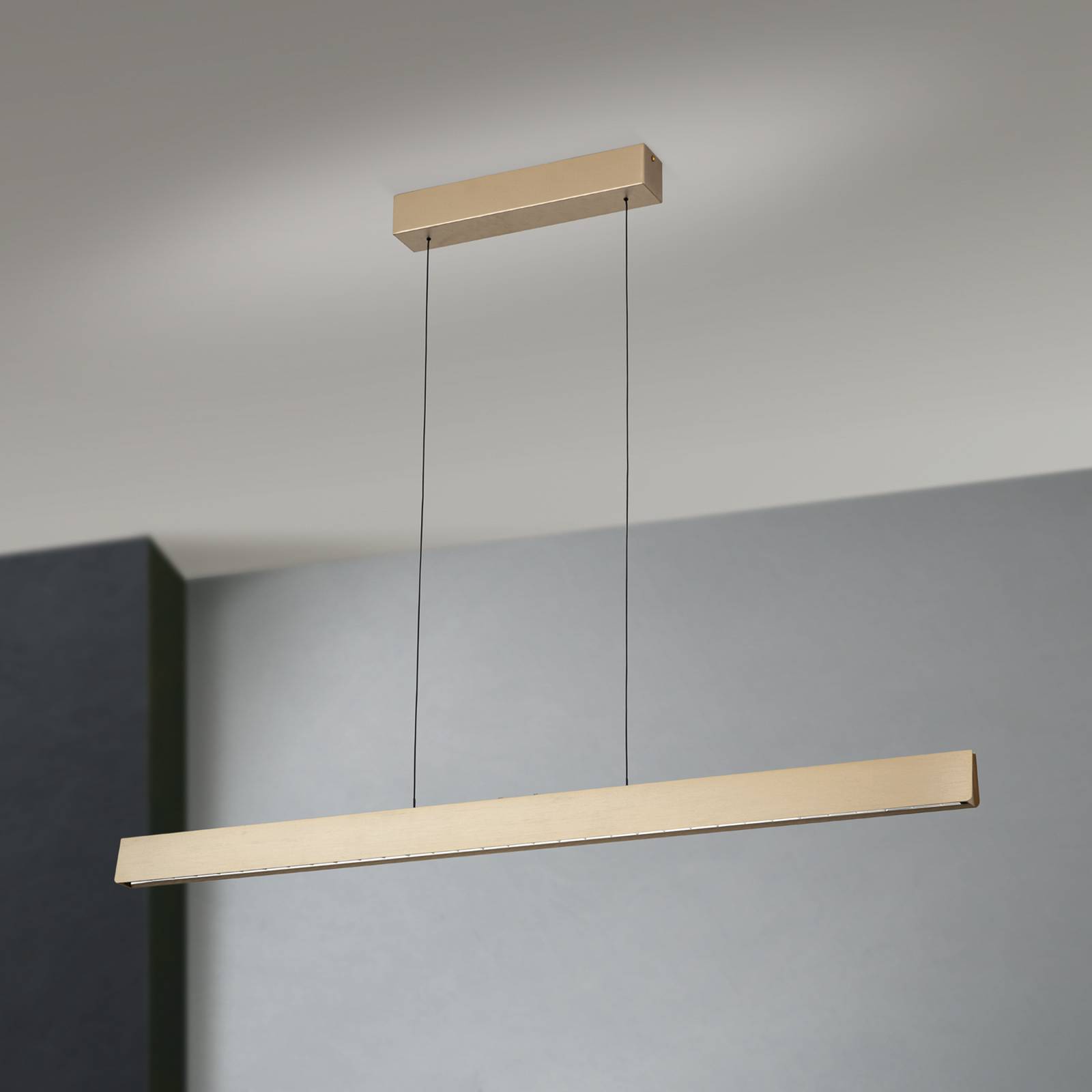 ORION Lampa wisząca LED Tara, kolor złoty, długość 120 cm, aluminium/stal