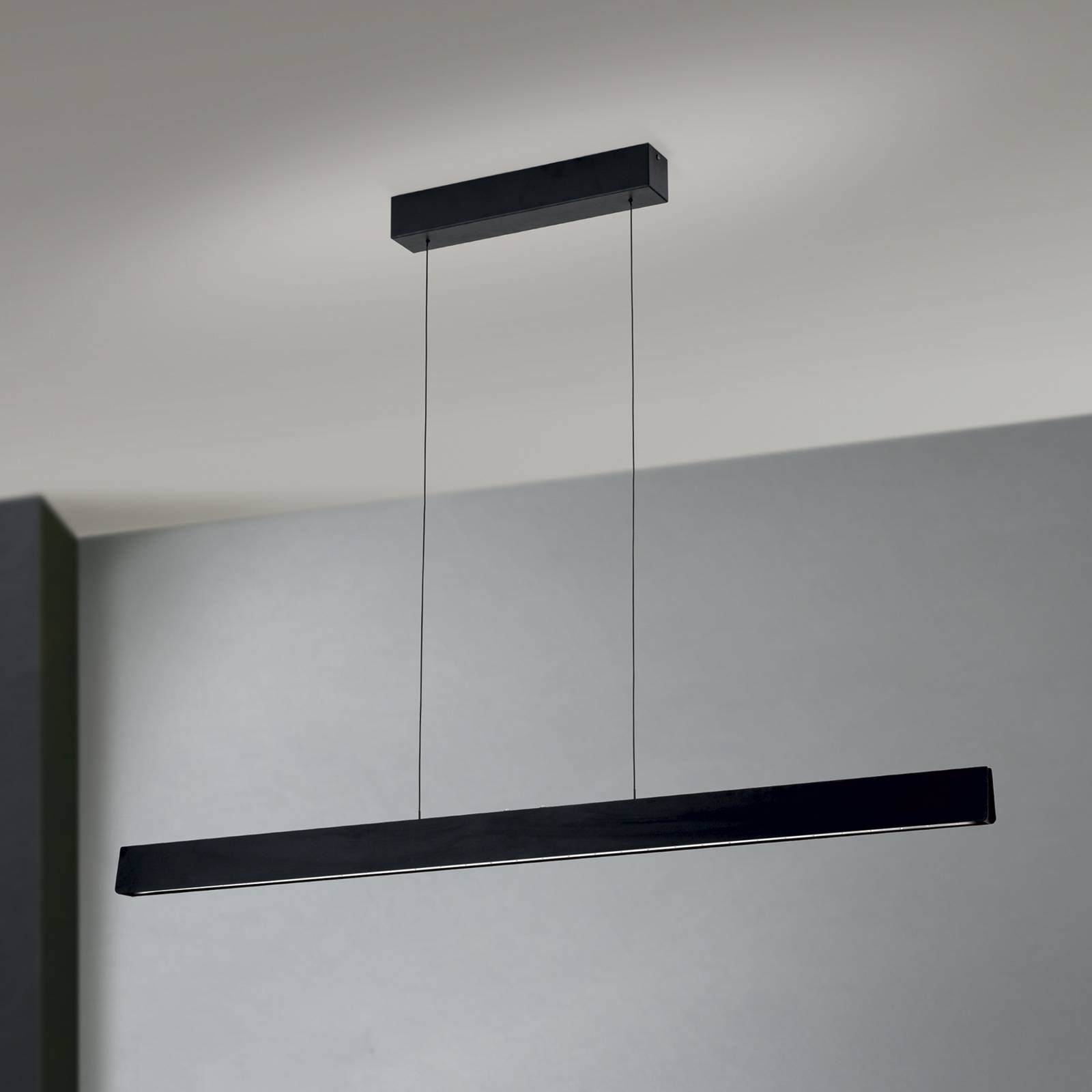 ORION Lampa wisząca LED Tara, czarna, długość 120 cm, aluminium/stal