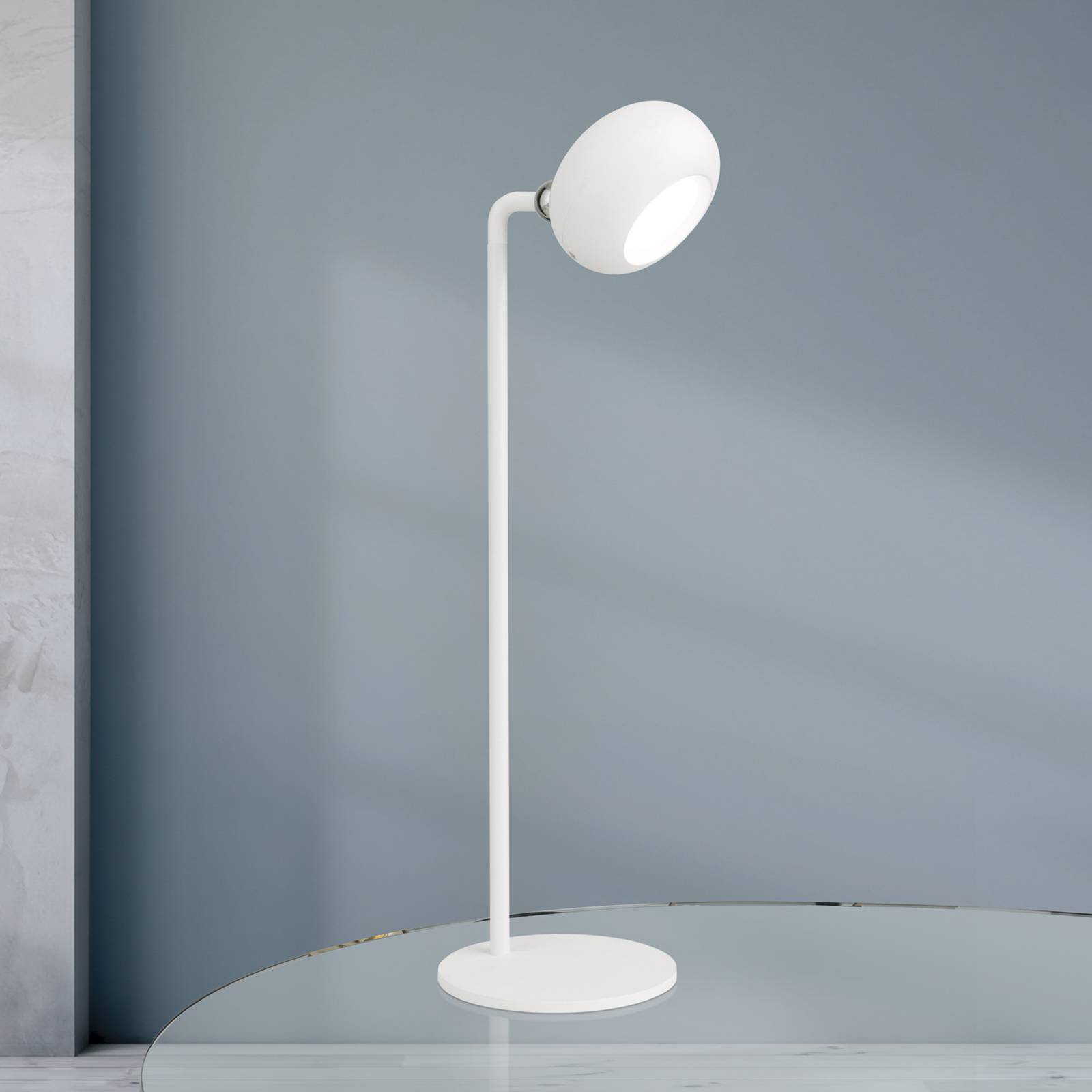 ORION Akumulatorowa lampa stołowa LED Kerby, biała, wysokość 40 cm,