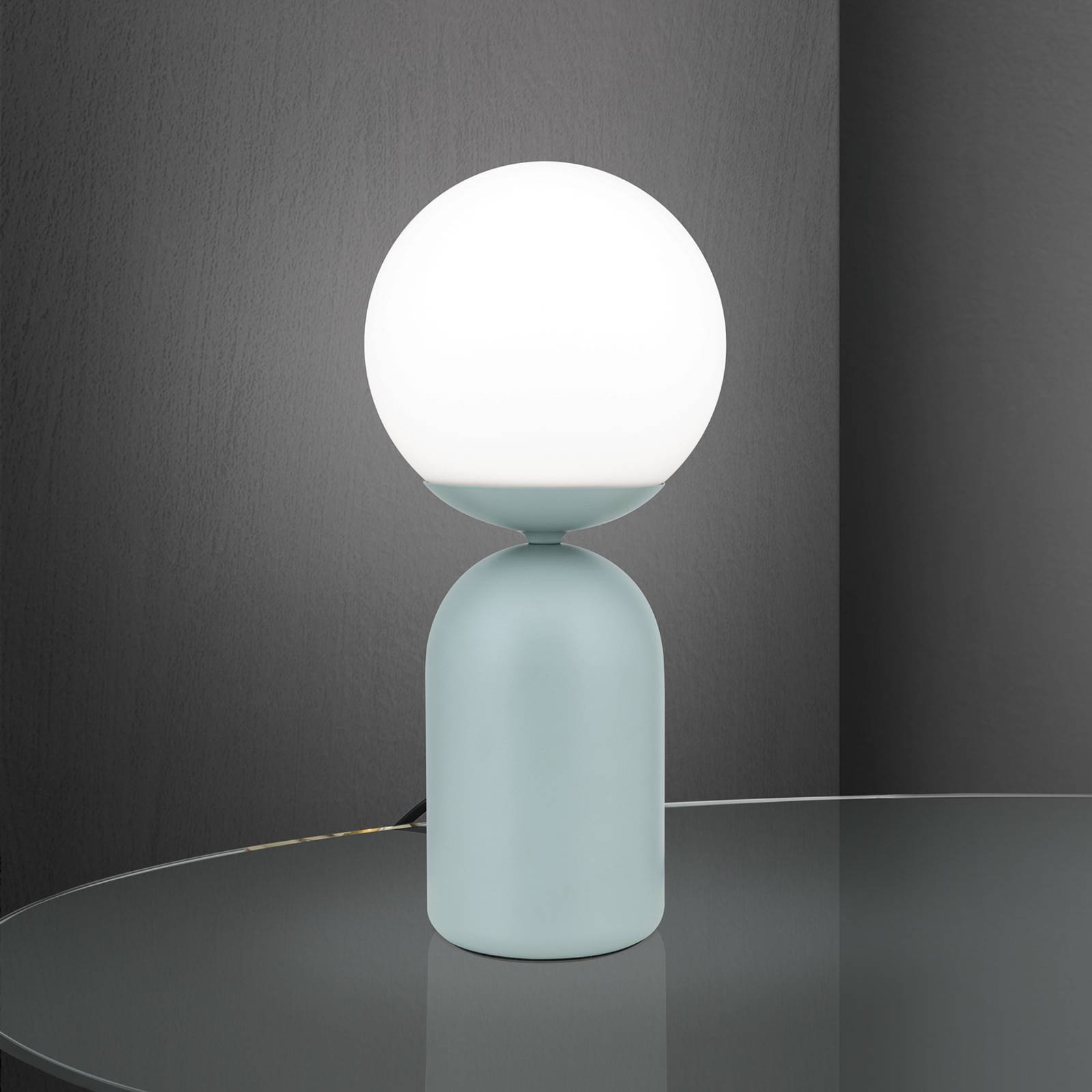 ORION Lampa stołowa Stanley, jasnozielona, wysokość 32 cm, ceramika/szkło