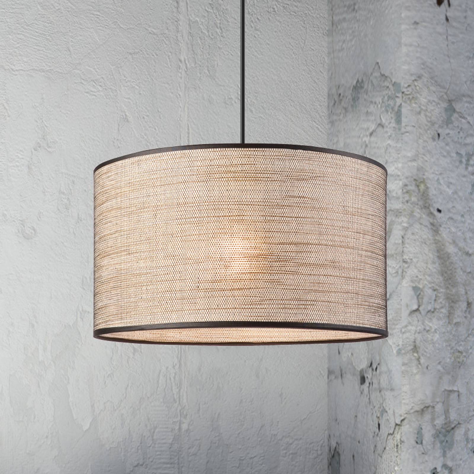 Lamkur Lighting Lampa wisząca Penelope, Ø 35 cm, jasnobrązowa, 1-punktowa
